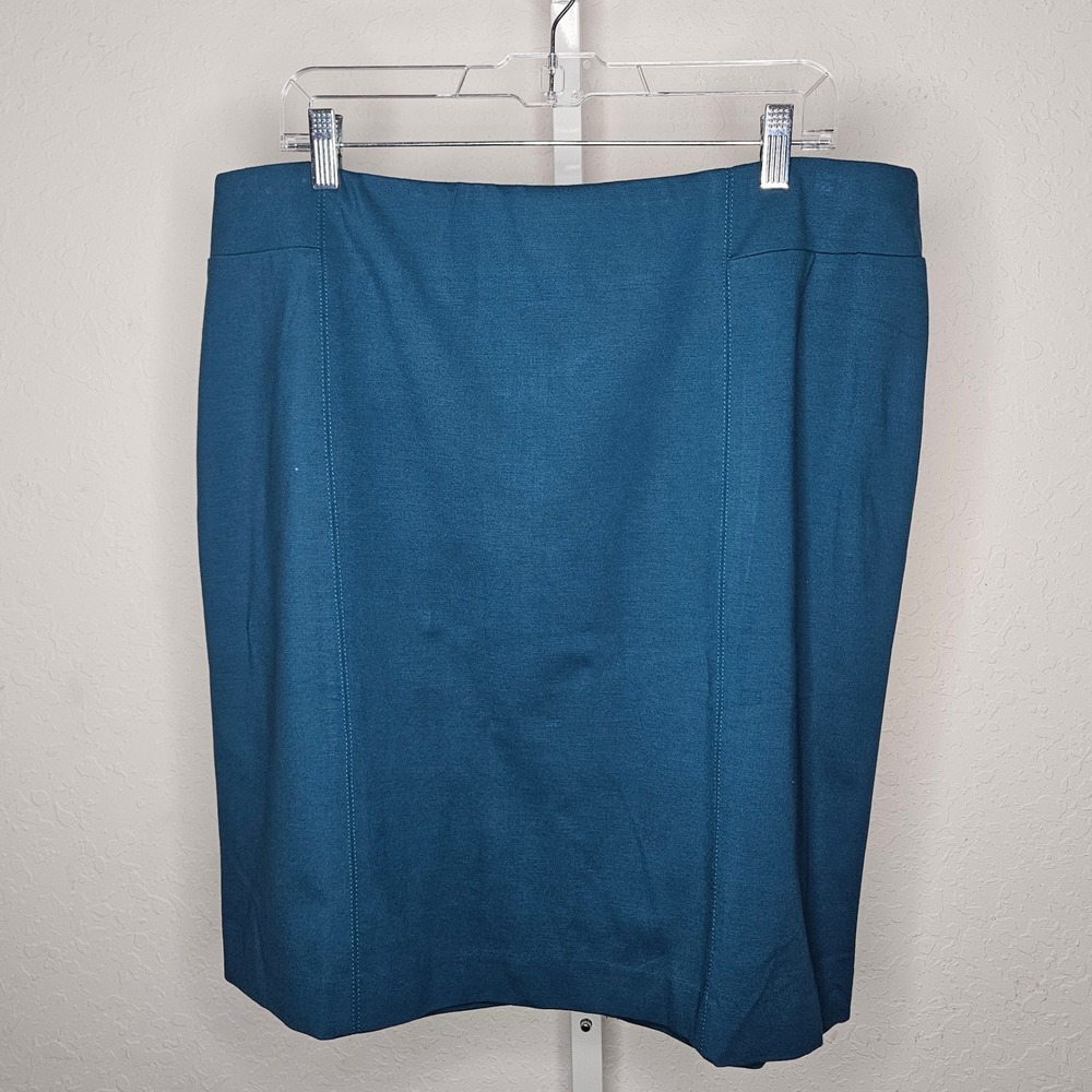 J. Jill Ponte Knit Skirt Pull On Stretch Viscose Blend Peacock Blue Size XL NWT